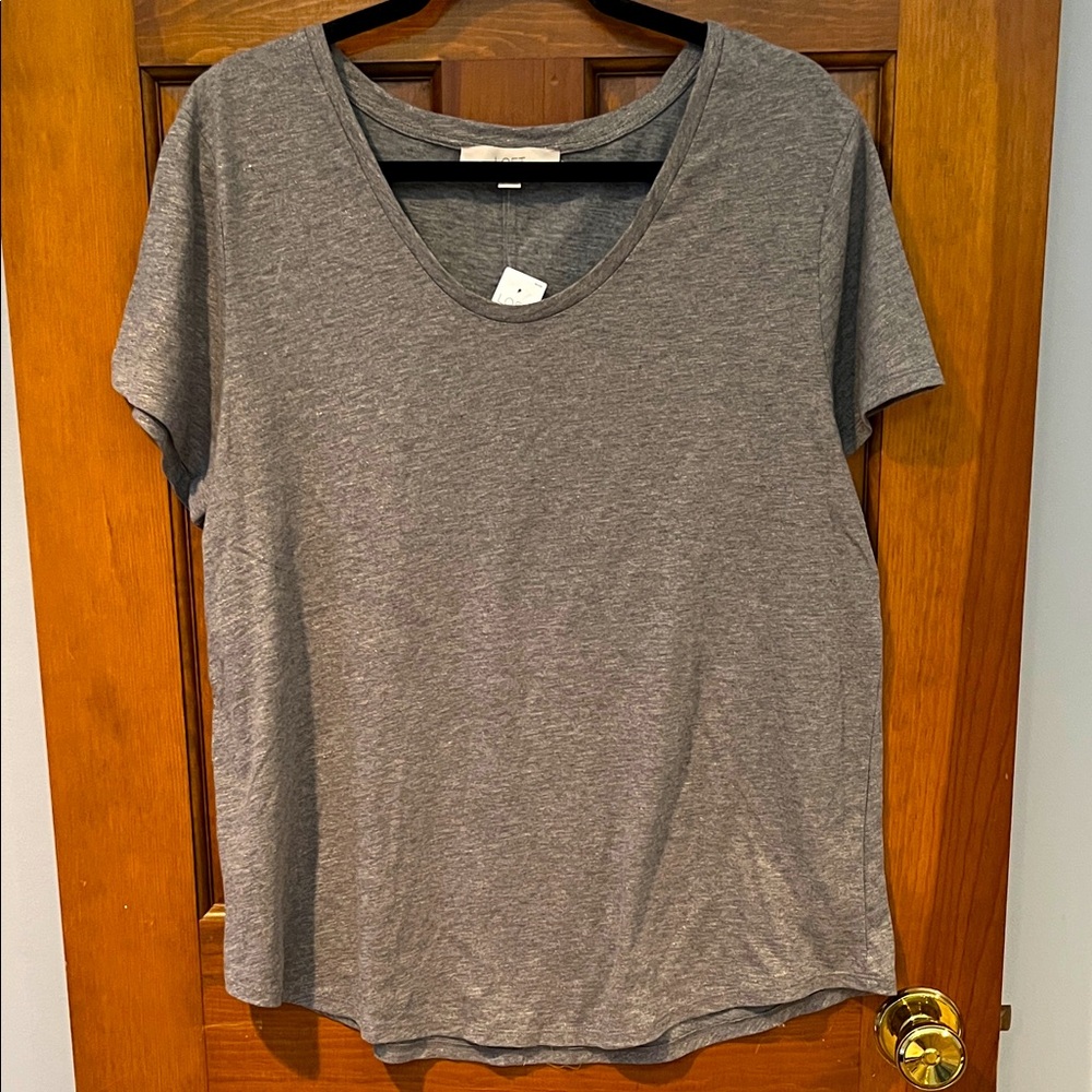 NWT LOFT Shimmer Scoop Neck Tee